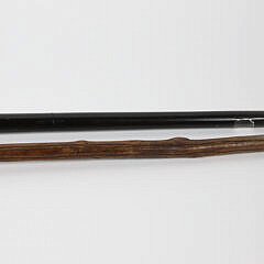 Two Antique Carved Animal Grip Walking Sticks
