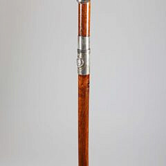 Silver Mounted Asian Bust Grip Sword Cane, 19th Century