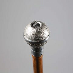 Sterling “Brigg” Container Cane, 19th Century