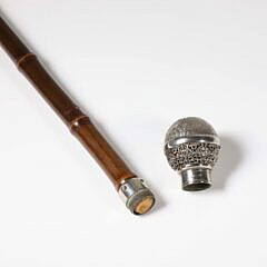 Sterling “Brigg” Container Cane, 19th Century