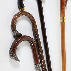 Six C-Shaped Grip Canes, 19th Century