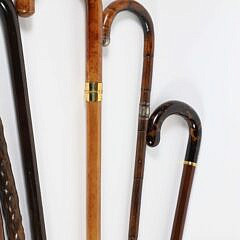 Six C-Shaped Grip Canes, 19th Century