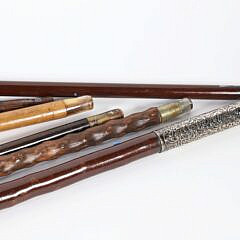 Six C-Shaped Grip Canes, 19th Century