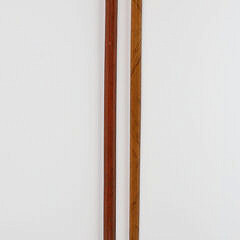 Two Carved Wood Pipe Walking Sticks, 19th Century