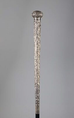 Chinese Export Silver Walking Stick, 19th Century