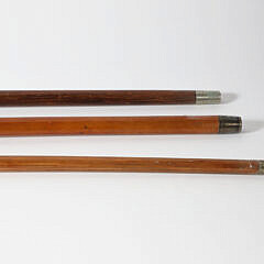 Three L-Grip Carved Canes, 19th Century