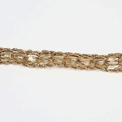Vintage 14K Yellow Gold and Pearl Bracelet Featuring a Twisted Rope Design with Pearls