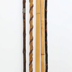 Group of Five Vintage Folk Art Carved Wood Canes
