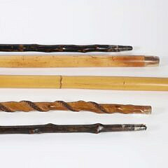 Group of Five Vintage Folk Art Carved Wood Canes