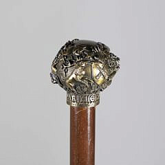 Deavar Highland Repousse Bronze Ball Grip Walking Stick, 19th Century