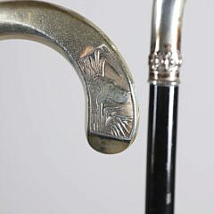 Three Silver C-Grip Canes, 19th Century