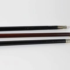 Three Vintage Silver L and C-Grip Canes