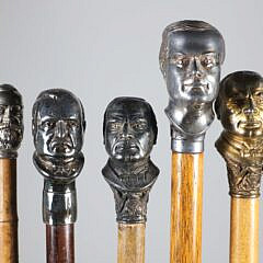 Five Political Bust Walking Sticks