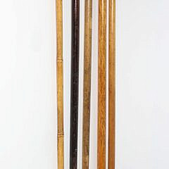 Collection of Five Vintage Metal Political Bust Walking Sticks