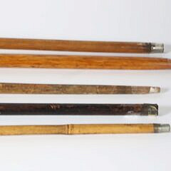 Collection of Five Vintage Metal Political Bust Walking Sticks