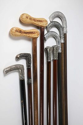 Nine Political Metal Canes