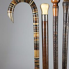 Miscellaneous Group of Six Horn Spacer Canes, 19th Century
