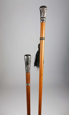 Two Sterling Top Walking Sticks, 19th Century