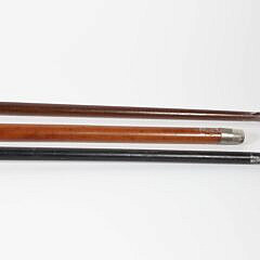 Three Vintage Metal Dog Head Walking Sticks