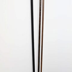 Three Vintage Metal Dog-Head Canes on Wood Shafts