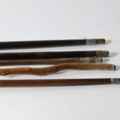 Collection of Five Diminutive Animal Head Walking Sticks, 19th Century