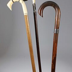 Three C-Grip Canes, 19th Century
