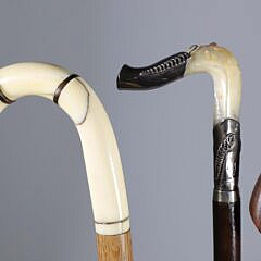 Three C-Grip Canes, 19th Century