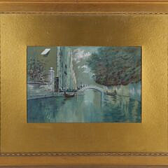 19th Century Venetian Pastel Canal Scene