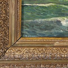 English Oil on Panel “British Sailing in the Channel”