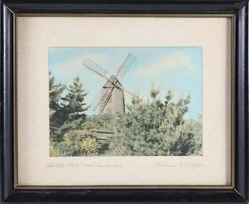 William W. Coffin Hand Colored Photograph "The Old Mill (1746) Nantucket"