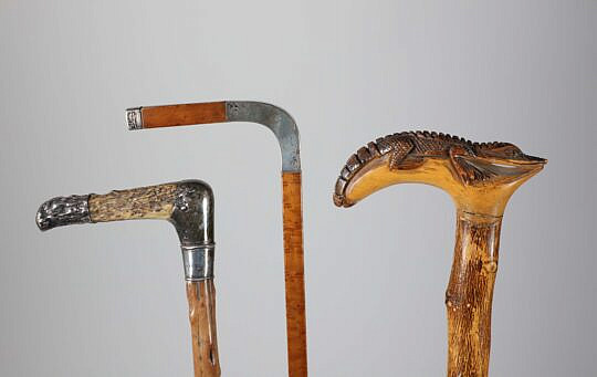 Three L-Grip Canes