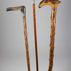 Three Vintage L-Grip Canes
