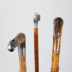 Three Vintage L-Grip Canes