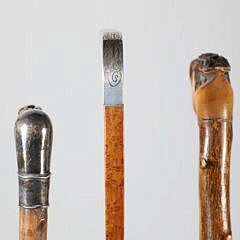 Three Vintage L-Grip Canes