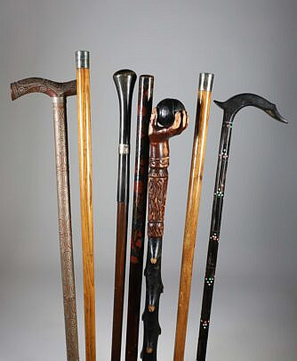 Seven Misc. Lot of Canes on Wood Shafts