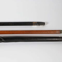 Three Vintage Animal Grip Canes on Wood Shafts