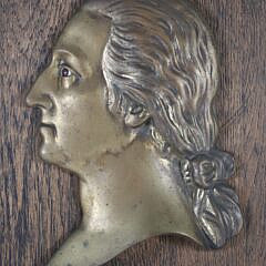 Brass Profile Bust Portrait Plaque of George Washington