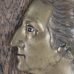 Brass Profile Bust Portrait Plaque of George Washington
