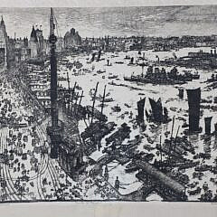 Collection of Three Asian Scrolls: Landscape, Harbor, and Empress Scroll