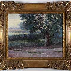Oscar Geerling Oil on Canvas "Landscape Near Brussels"