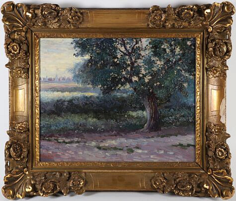 Oscar Geerling Oil on Canvas "Landscape Near Brussels"