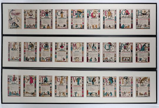 Framed Tony Sarg Alphabet Verses by Anne Stoddard