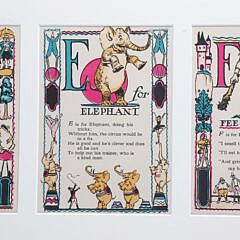 Framed Tony Sarg Alphabet Verses by Anne Stoddard