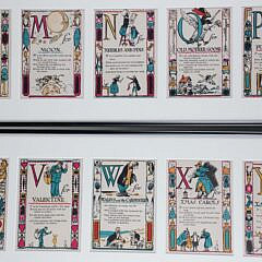 Framed Tony Sarg Alphabet Verses by Anne Stoddard