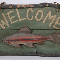 Folk Art Style Fish Sign