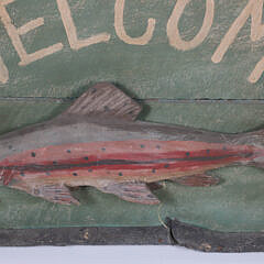 Folk Art Style “WELCOME” Fish Sign, Contemporary