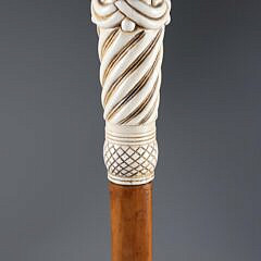 Whaler Made Turk’s Knot Grip Walking Stick, 19th Century