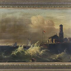 P.C. Seinberger "Stormy Seashore" Oil on Canvas
