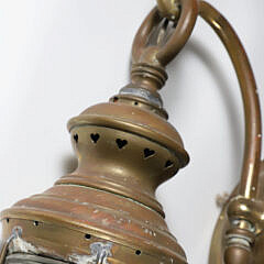 Collection of Four Brass Hanging Outdoor Ship’s Light Fixtures