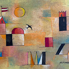 John Lochtefeld Acrylic “Flagged Landscape”, circa 2011